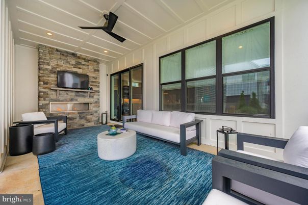 Fireplace, Interior, Living room, Recessed Lighting, Stone Walls