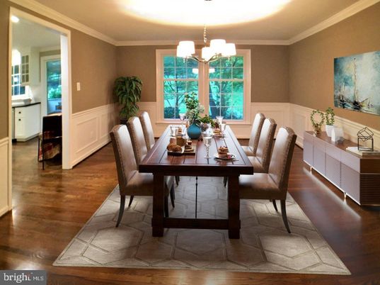 Chandelier, Dining room, Interior, Wood Texture Flooring