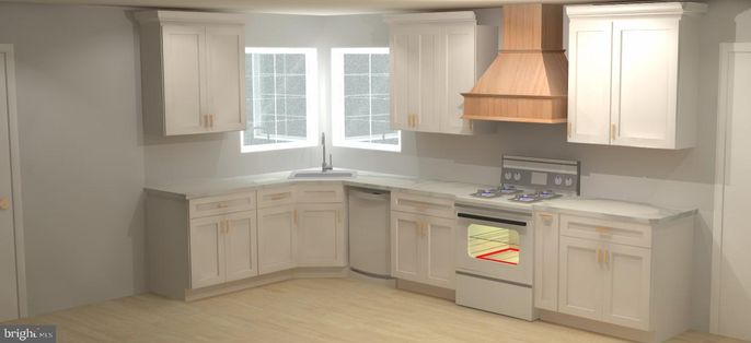 Interior, Kitchen, Wood Texture Flooring