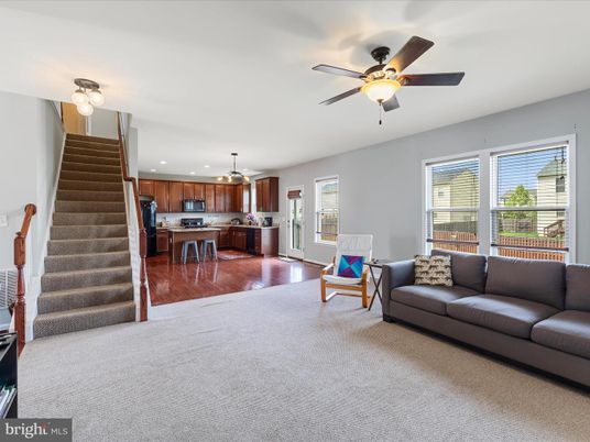 Dining room, Interior, Kitchen, Living room, Pendant Lights, Recessed Lighting, Stainless Steel Appliances, Wood Texture Flooring