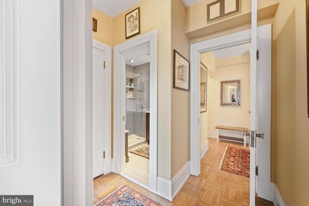 Bathroom, Interior, Recessed Lighting, Wood Texture Flooring