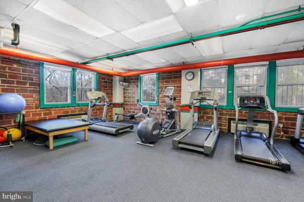 Fitness Equipment, Interior, Recessed Lighting, Stone Walls