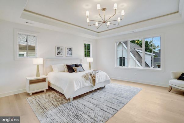Bedroom, Chandelier, Interior, Wood Texture Flooring