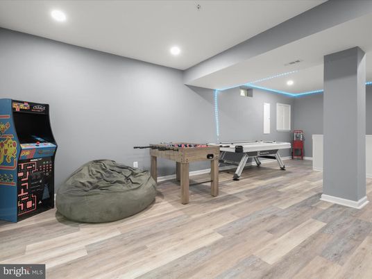 Game Room, Interior, Recessed Lighting, Wood Texture Flooring