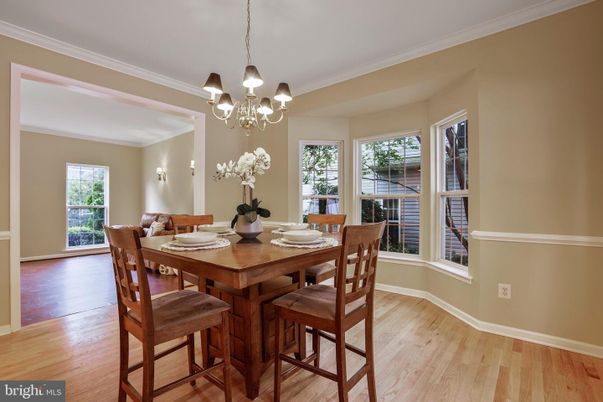 Chandelier, Dining room, Interior, Wood Texture Flooring