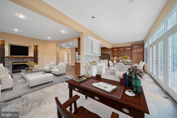 Dining room, Fireplace, Interior, Living room, Recessed Lighting
