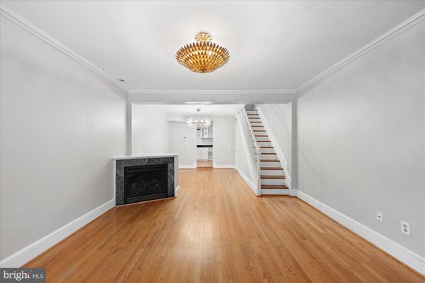 Chandelier, Empty room, Fireplace, Interior, Wood Texture Flooring