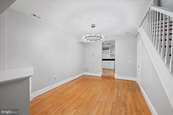 Chandelier, Empty room, Interior, Wood Texture Flooring