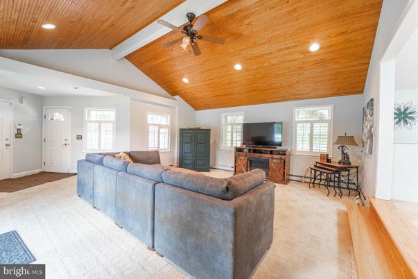 Interior, Living room, Recessed Lighting, Wooden Ceilings