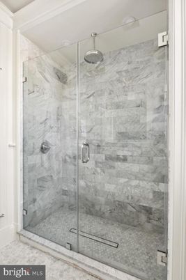 Bathroom, Glass Shower, Interior, Marble Walls