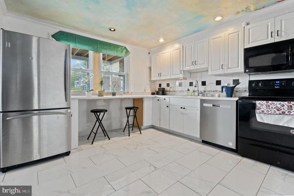 Interior, Kitchen, Marble, Recessed Lighting, Stainless Steel Appliances