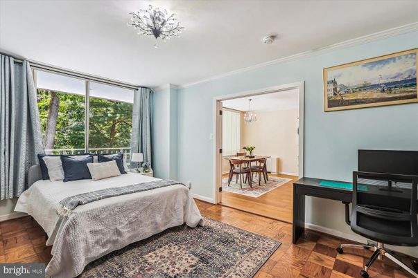 Bedroom, Chandelier, Dining room, Interior, Wood Texture Flooring