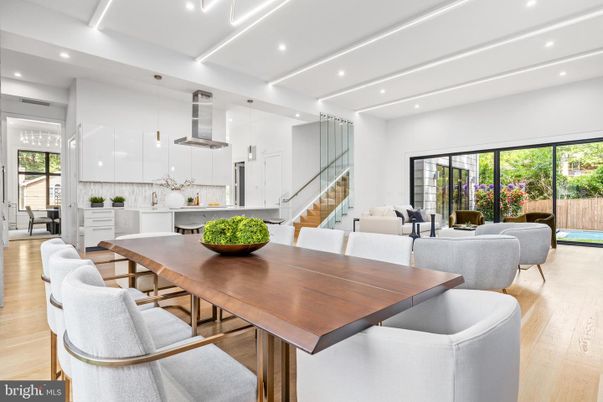 Dining room, Interior, Kitchen, Living room, Pendant Lights, Recessed Lighting, Wood Texture Flooring
