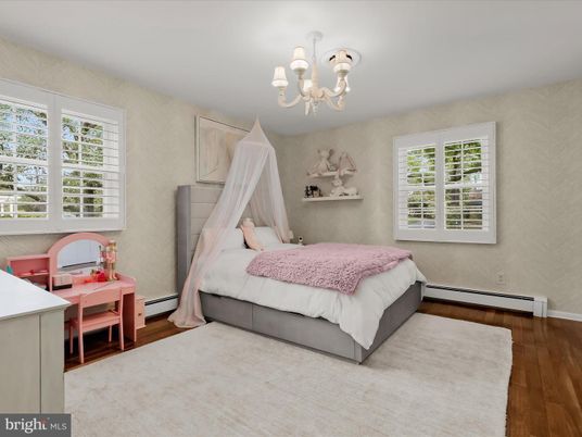 Bedroom, Chandelier, Interior, Wood Texture Flooring