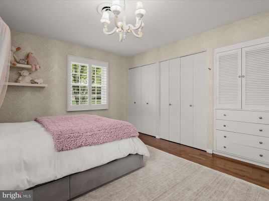 Bedroom, Chandelier, Interior, Wood Texture Flooring