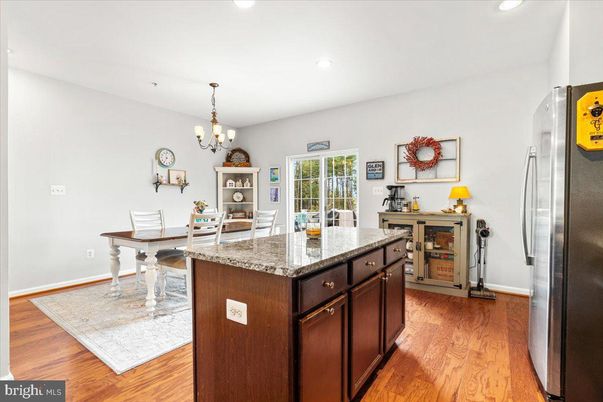 Chandelier, Dining room, Interior, Kitchen, Recessed Lighting, Wood Texture Flooring