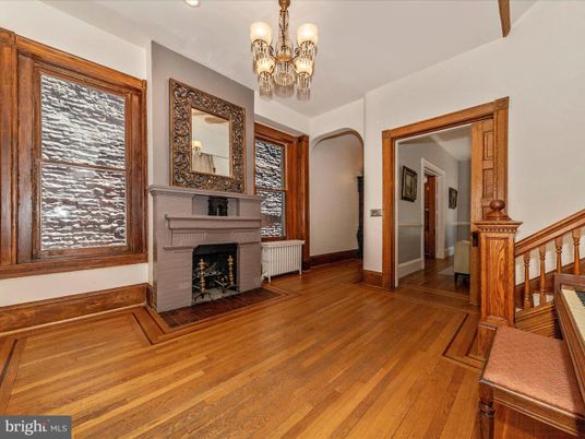 Chandelier, Fireplace, Interior, Recessed Lighting, Wood Texture Flooring