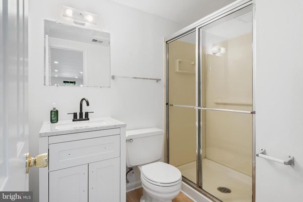 Bathroom, Glass Shower, Interior, Wood Texture Flooring