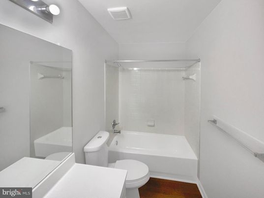 Bathroom, Glass Shower, Interior, Wood Texture Flooring