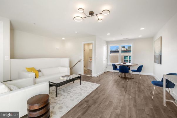 Dining room, Interior, Living room, Recessed Lighting, Wood Texture Flooring