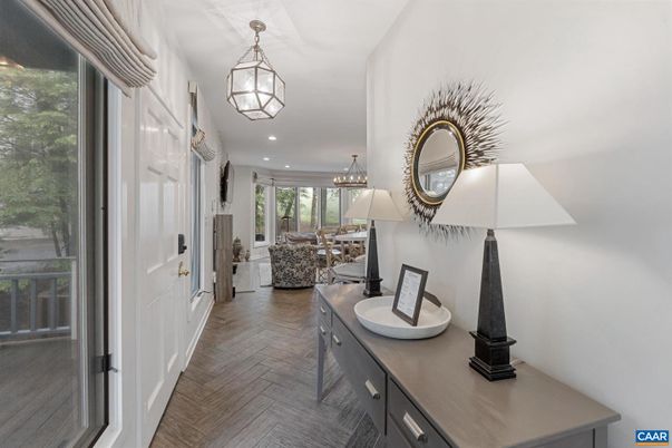 Interior, Living room, Pendant Lights, Recessed Lighting, Wood Texture Flooring