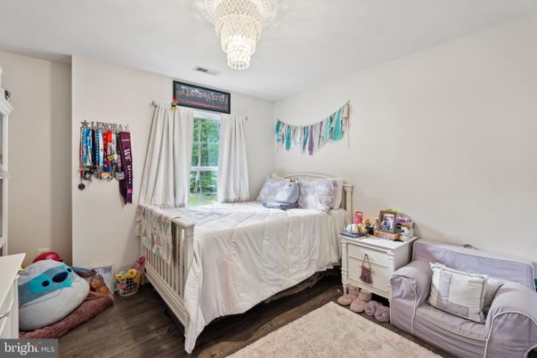 Bedroom, Chandelier, Interior, Wood Texture Flooring