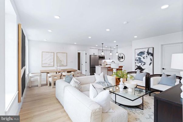 Dining room, Interior, Kitchen, Living room, Pendant Lights, Recessed Lighting, Stainless Steel Appliances, Wood Texture Flooring