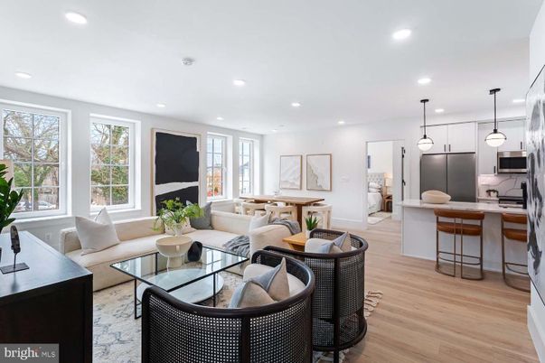 Fireplace, Interior, Kitchen, Living room, Pendant Lights, Recessed Lighting, Wood Texture Flooring