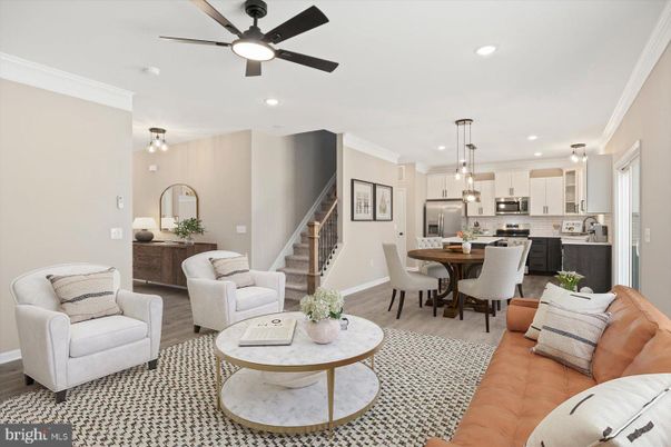 Dining room, Interior, Kitchen, Living room, Pendant Lights, Recessed Lighting, Stainless Steel Appliances