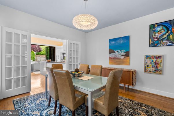 Chandelier, Dining room, Interior, Pendant Lights, Wood Texture Flooring