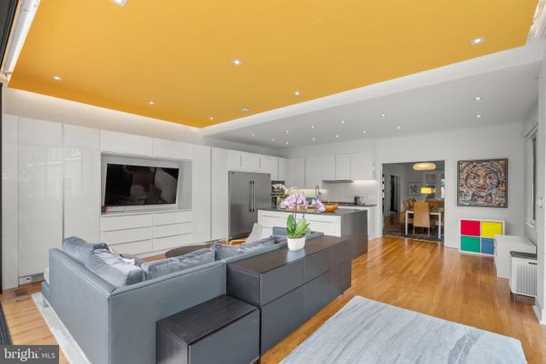 Interior, Kitchen, Living room, Recessed Lighting, Stainless Steel Appliances, Wood Texture Flooring