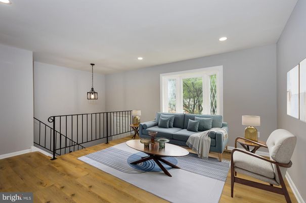 Interior, Living room, Pendant Lights, Recessed Lighting, Wood Texture Flooring