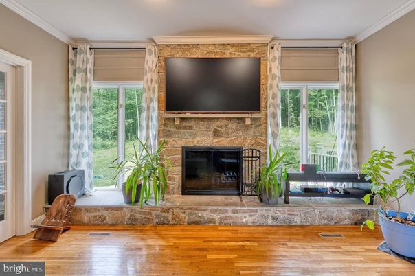 Fireplace, Interior, Wood Texture Flooring