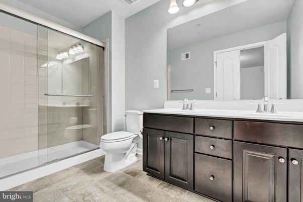 Bathroom, Dual Sink Vanities, Glass Shower, Interior