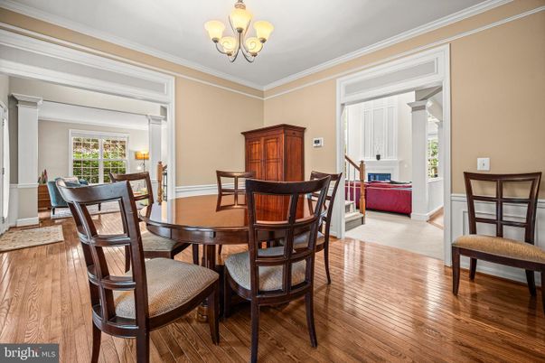Chandelier, Dining room, Fireplace, Interior, Wood Texture Flooring