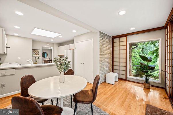 Dining room, Interior, Kitchen, Recessed Lighting, Wood Texture Flooring