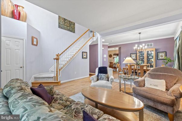 Chandelier, Dining room, Interior, Living room, Pendant Lights, Recessed Lighting, Wood Texture Flooring