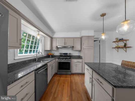Interior, Kitchen, Pendant Lights, Stainless Steel Appliances, Wood Texture Flooring