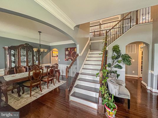 Chandelier, Dining room, Interior, Pendant Lights, Wood Texture Flooring