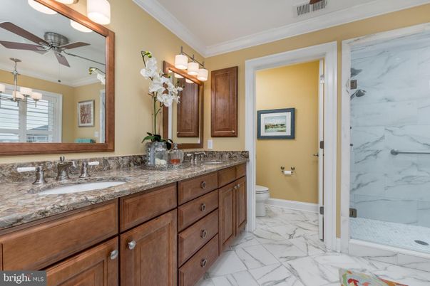 Bathroom, Dual Sink Vanities, Interior, Marble, Marble Walls