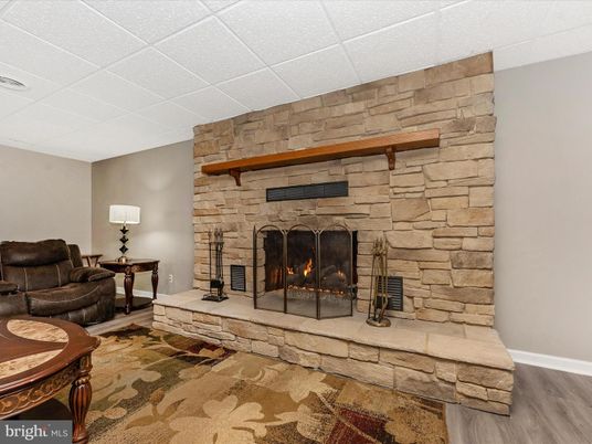 Fireplace, Interior, Stone Walls, Wood Texture Flooring