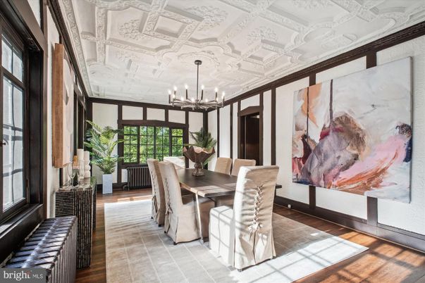 Chandelier, Dining room, Interior, Pendant Lights, Wood Texture Flooring