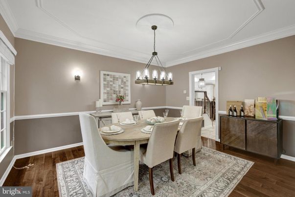 Chandelier, Dining room, Interior, Pendant Lights, Wood Texture Flooring