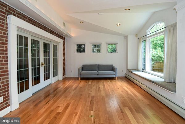 Empty room, Interior, Recessed Lighting, Stone Walls, Wood Texture Flooring