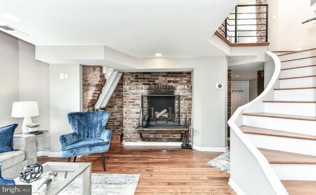 Fireplace, Interior, Recessed Lighting, Stone Walls, Wood Texture Flooring