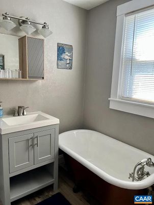 Bathroom, Free Standing Baths, Interior, Wood Texture Flooring