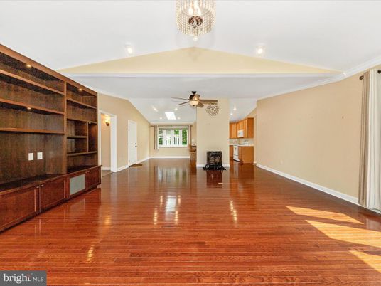 Empty room, Fireplace, Interior, Recessed Lighting, Wood Texture Flooring