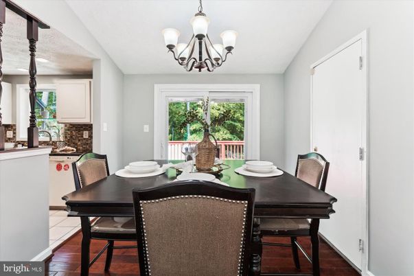 Chandelier, Dining room, Interior, Wood Texture Flooring