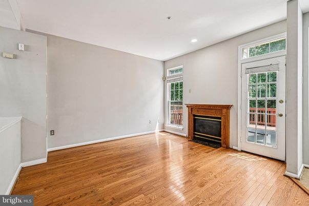 Empty room, Fireplace, Interior, Recessed Lighting, Wood Texture Flooring
