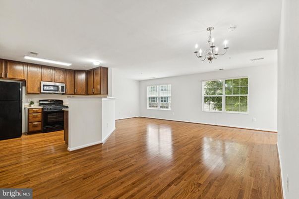 Chandelier, Empty room, Interior, Kitchen, Wood Texture Flooring